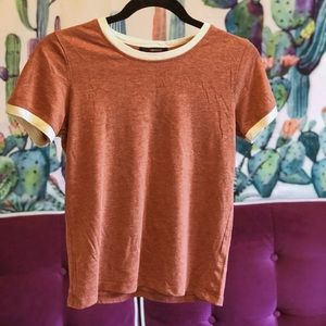 Small dusty pink ringer tee